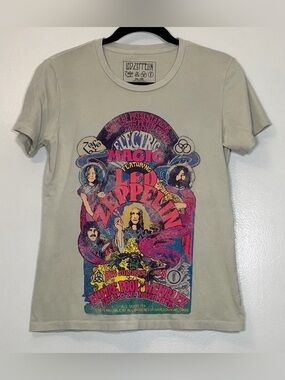 Led Zeppelin Electric Magic Short Sleeve Graphic Tee - Beige